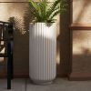 31.5 Inch Tall Roman Column Concrete Planter,Durable for All-Weather Use with Drainage Hole, Large Tall Round Planter for Outdoor and Indoor Plants