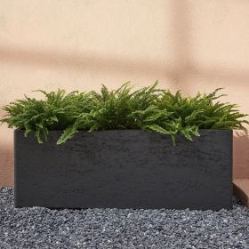42 Inch Rectangular Concrete Planter,Durable for All-Weather Use with Drainage Holes, Large Rectangular Planter for Outdoor and Indoor Plants (Color: Gray)