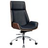 Genuine Leather Ergonomic Office Chair Boss Swivel Armless Seat Chair High Back