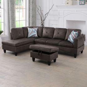 Grey Flannel 3-Piece Living Room Sofa Set (SKU: F09805A)
