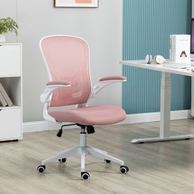 Ergonomic Mesh Office Chair with Breathable Back, Adjustable Height, Padded Seat & Armrests, 250 lbs Capacity (Color: Pink)
