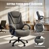 Wide Seat Executive Office Chair with Soft PU Leather Upholstery, Thick Padded Cushion, High Back Support & Smooth Rolling Base for Home Office
