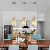 4" Modern Crystal Pendant Light - 3 Pack, Adjustable Hanging Ceiling Lamp with Crystal Prism Design for Dining Room, Kitchen Island