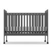 4-in-1 Convertible Baby Crib, Wood Full Size Toddler Bed with Locking Wheels, Non-Toxic Finish