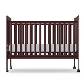 4-in-1 Convertible Baby Crib, Wood Full Size Toddler Bed with Locking Wheels, Non-Toxic Finish (Color: Espresso)
