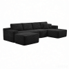 134" Modern Minimalist Modular Sectional Couch with Ottoman, Comfort L Shaped Sofa for Living Room, No Assembly Required