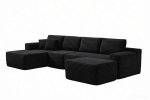 134" Modern Minimalist Modular Sectional Couch with Ottoman, Comfort L Shaped Sofa for Living Room, No Assembly Required