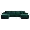 134" Modern Minimalist Modular Sectional Couch with Ottoman, Comfort L Shaped Sofa for Living Room, No Assembly Required