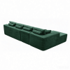 134" Modern Minimalist Modular Sectional Couch with Ottoman, Comfort L Shaped Sofa for Living Room, No Assembly Required