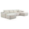 134" Modern Minimalist Modular Sectional Couch with Ottoman, Comfort L Shaped Sofa for Living Room, No Assembly Required