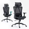 Ergonomic High Back Mesh Office Chair with Adjustable Headrest & Lumbar Support, Breathable Mesh Desk Chair with Padded Seat