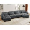 U Shaped Sectional Sofa Cloud Couch with Movable Ottomans