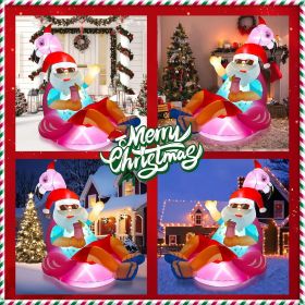 10FT Christmas Inflatables Outdoor Decorations (size: Hawaiian Santa Flamingo)