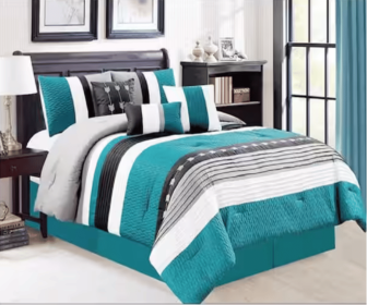 polyester 7-piece bedding set Q (Color: Green)