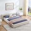 Queen Size Upholstered Bed Frame with Thick Fabric
