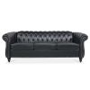 84.65" Rolled Arm Chesterfield 3 Seater Sofa.