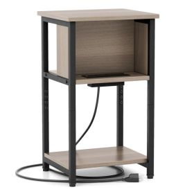 3-Tier End Table with USB Ports & Power Outlets (Pieces: 1 Piece)
