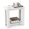 2-Tier Modern Compact End Table with Storage Shelf