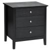 Nightstand Beside End Side Table Organizer with 3 Drawers