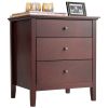 Nightstand Beside End Side Table Organizer with 3 Drawers