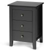 2 Pieces Nightstand End Beside Table with 3 Drawers