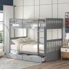 Twin-Over-Twin Bunk Bed with Ladders and Two Storage