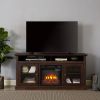 Modern TV Stand for up to 65 Inch TVs, Entertainment Center Farmhouse TV Cabinet Media Console Table with Glass Doors for Living Room