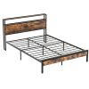 Twin/Full/Queen Bed Frame with Storage Headboard and Charging Station