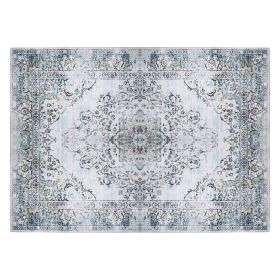 Vintage Area Rug Modern Non Slip Carpet Boho Low Pile Soft Rug Waterproof Machine Washable Rug for Living Room Bedroom Kitchen Dining Room Under Table (Color: Type 1, size: 8_10ft)