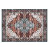 Vintage Area Rug Modern Non Slip Carpet Boho Low Pile Soft Rug Waterproof Machine Washable Rug for Living Room Bedroom Kitchen Dining Room Under Table