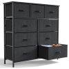 Dresser For Bedroom With 9 Fabric Storage Drawer Wardrobe Tall Chest Organizer Closet Adult Kids Clothes Cabinet Furniture