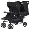 VEVOR Double Stroller, Foldable Lightweight Twin Stroller with Tandem Seating, Adjustable Backrest/Footrest, Wrap-Around Safety Harness