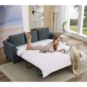 [NEW ARRIVED] [VIDEO PROVIDED] 81.5" 2-in-1 Queen Convertible Sleeper Sofa Bed, Pull Out Couch Bed,3 seater sofa bed,with 3.35" Memory Foam Mattress (Color: as Pic)