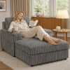 Modern Compressed Single Sofa Chair with Ultra-Soft Corduroy Fabric, Deep Seat & Wide Armrests, Vacuum Packed for Easy Shipping, Tool-Free Setup