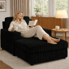 Modern Compressed Single Sofa Chair with Ultra-Soft Corduroy Fabric, Deep Seat & Wide Armrests, Vacuum Packed for Easy Shipping, Tool-Free Setup