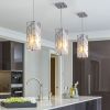 4" Modern Crystal Pendant Light - 3 Pack, Adjustable Hanging Ceiling Lamp with Crystal Prism Design for Dining Room, Kitchen Island