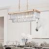 Chandeliers,Rectangular Crystal Chandelier Adjustable,E12 Modern Industrial Crystal Lights