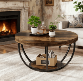Coffee Table (Color: brown + black)