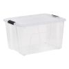 (2 pack)60 Qt. Plastic Storage Bins with Lids, Clear, Latching, Stackable, Totes