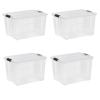 (2 pack)60 Qt. Plastic Storage Bins with Lids, Clear, Latching, Stackable, Totes