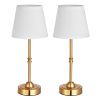 VEVOR Cordless Table Lamp, 2 Pack, 5200mAh Built-in Rechargeable Battery Desk Lamp, 3-Level Brightness, Fabric Shade, 2700-3000K Color Temperature
