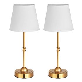VEVOR Cordless Table Lamp, 2 Pack, 5200mAh Built-in Rechargeable Battery Desk Lamp, 3-Level Brightness, Fabric Shade, 2700-3000K Color Temperature (Default: Default)
