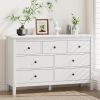 7 Drawer Dresser for Bedroom, Storage Cabinet With Metal Handles, Modern Closet Of Drawers for Living Room