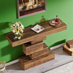 Console Table Sofa Table Entryway Table (Color: Rustic Brown)