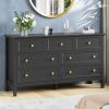 7 Drawer Dresser For Bedroom, Wood Storage Cabinet With Meta Handles, Modern Closet Of Drawers for Living Room, TV Stand Dresser
