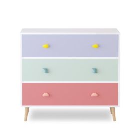 Kids 3 Drawer Dresser, Baby Nightstand for Bedroom, Storage Cabinet for Toddler Child for Living Room, Toddler Room, Nursery, Closet (Color: as picture)