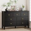 7 Drawer Dresser for Bedroom, Storage Cabinet With Metal Handles, Modern Closet Of Drawers for Living Room