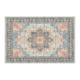 1PC Bohemian Vintage Watercolor Doormat - Non-Slip Soft Rug, Stain-Resistant Washable Mat for Entryway, Kitchen, Living Room, Laundry & Bathroom (colour: KSX-5-7-3, size: 5*7ft/153*214cm)