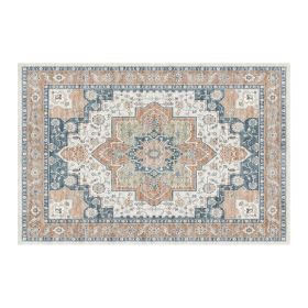 1PC Bohemian Vintage Watercolor Doormat - Non-Slip Soft Rug, Stain-Resistant Washable Mat for Entryway, Kitchen, Living Room, Laundry & Bathroom (colour: KSX-5-7-5, size: 5*7ft/153*214cm)