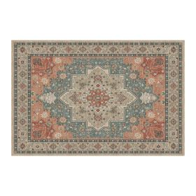 1PC Bohemian Vintage Watercolor Doormat - Non-Slip Soft Rug, Stain-Resistant Washable Mat for Entryway, Kitchen, Living Room, Laundry & Bathroom (colour: KSX-5-7-2, size: 5*7ft/153*214cm)